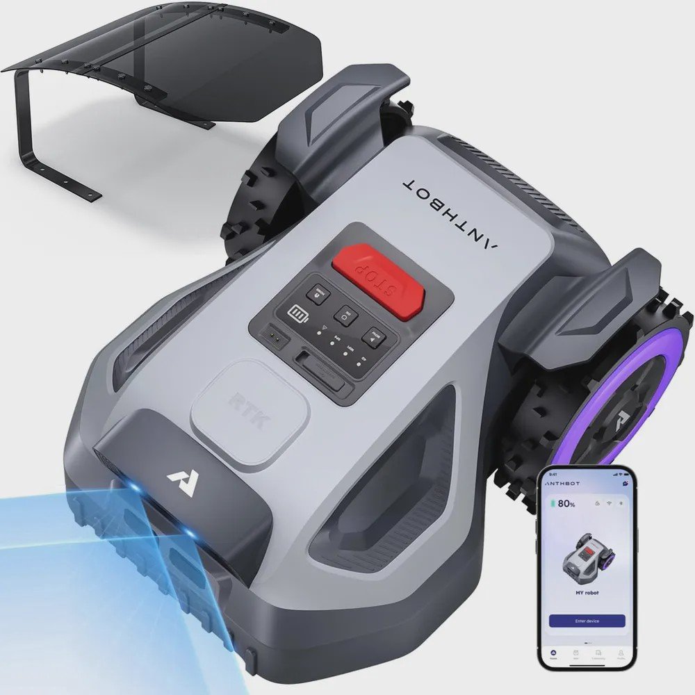 Robô corta-relva ANTHBOT M5 + Garagem sem fio 700 m² Net RTK 4G