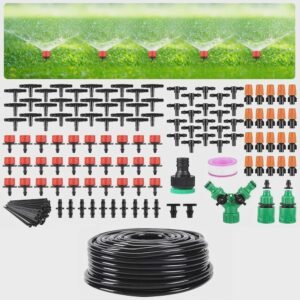 Kit de irrigação por gotejamento para jardim, sistema de irrigação automático